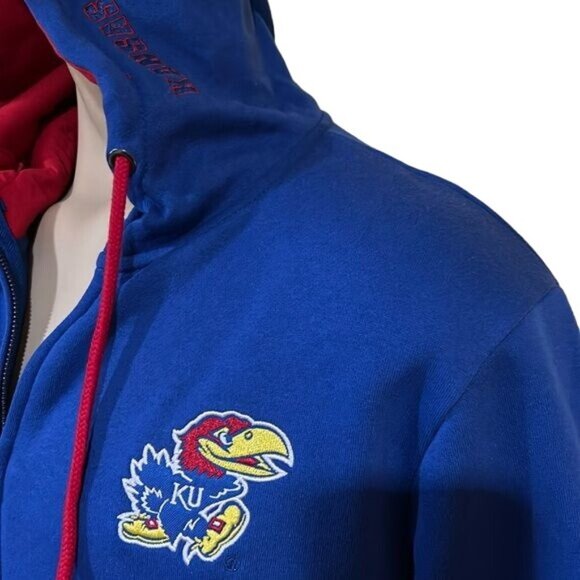 NCAA Kansas Jayhawks zip sweatshirt hoodie jacket men’s large New - Picture 3 of 9